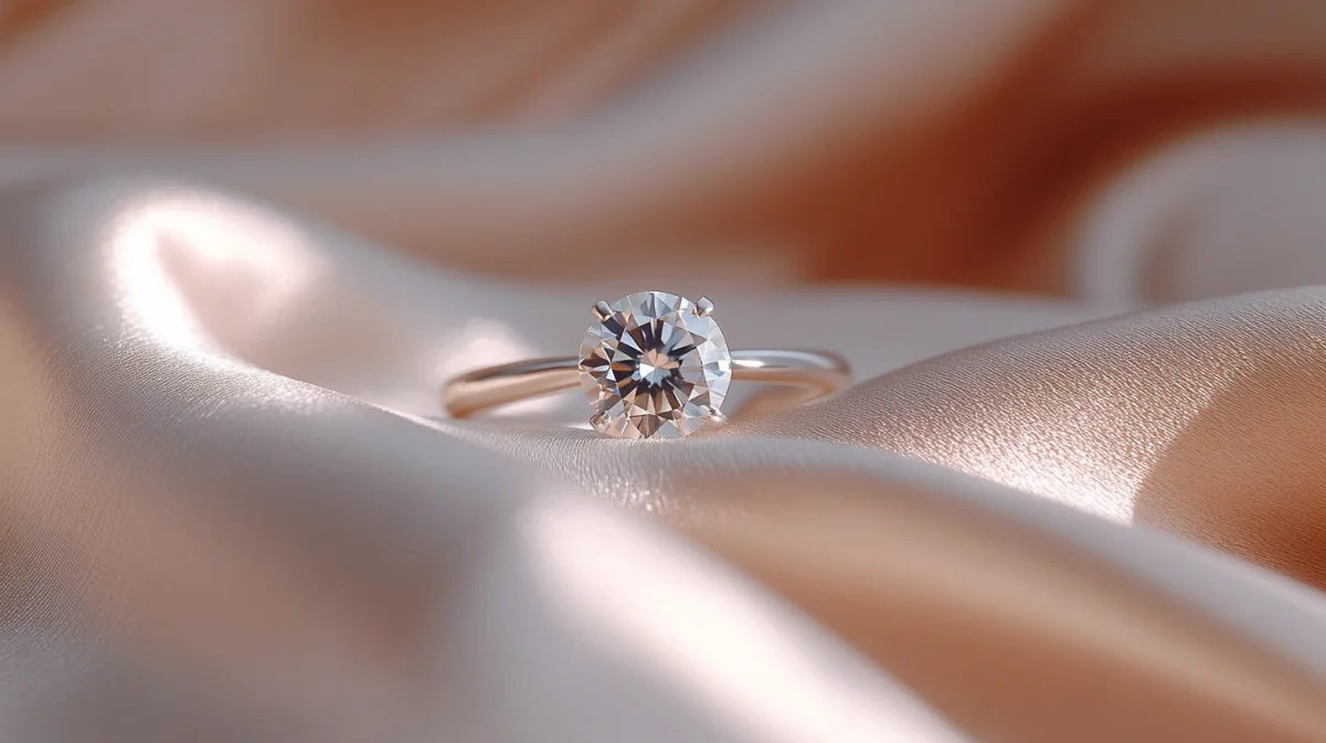 Klassischer Solitaire-Ring mit einzelnem Diamanten